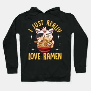 Cute I Just Really Love Ramen Kawaii Anime Cat Hoodie